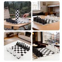 1件裝可捲起圓筒式西洋棋套組，便攜旅行棋盤遊戲，黑白棋盤收納筒，家庭策略桌面遊戲，適合成人與兒童的禮物 - 彩色 - 查看 5