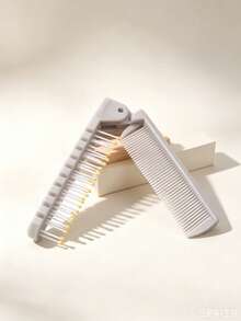 1 pieza Peine con clip plegable para seccionar el cabello, clips de peinado de plástico de doble cara, peine antideslizante para partición del cabello para peluquería de salón, herramienta portátil de aseo del cabello para trenzas, peinados recogidos y estilos de cabello, accesorios de cabello diarios para mujeres - Gris - Ver 3