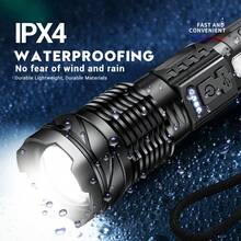 2pcs Rechargeable Waterproof LED Flashlight With Zoom And Side Light, Suitable For Outdoor Camping And Home Emergency - Flashlight - View 11