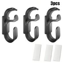 1pc/3pcs CPAP Machine Hook (With Adhesive Tape), Bedside Tube Holder With Anti-Slip Function, Stable Anti-Tangle Breathing Tube And Headband Storage Rack, Practical Hook, CPAP Hose Hook And Mask Hook 3pcs Set, No-Drill Adhesive Backing CPAP Accessories To Solve Tube Tangling, Matte Black Bedside Wall Storage Bracket, High-End Heavy-Duty ABS Hook Suitable For Hose And Mask, Applicable To Wood/Marble/Tile Surfaces - Multicolor - View 9