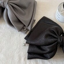 1pc Silk Fabric Bow Ponytail Hair Clip, Versatile Elegant Elegant Hair Claw, Atmospheric Early Autumn Hair Claw - Multicolor - View 4