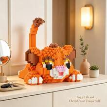 This 1897-Piece Building Block Assembly Of A Cute Leopard Is Adorable And Makes A Great Gift, Perfect For Couples And Parents. The Assembly Difficulty Is High. It's A Perfect Gift For Christmas, Halloween, And Back-To-School Season. - Multicolor - View 1