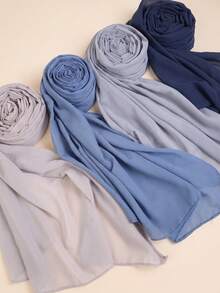 4pcs/Set Solid Color Chiffon Scarves - Multicolor - View 2