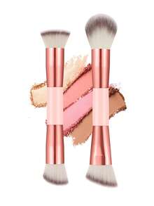 2/3/6pcs Pink Makeup Accessory Set, Dual-Ended Face Brush, Teardrop Blending Sponge And Triangle Velvet Powder Puff, Soft Reusable Foundation, Concealer And Setting Powder Tools - Multicolor - View 10