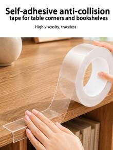 1pc Single-Sided Transparent Nano Tape, Invisible Table Corner Anti-Collision Strip, Baby Safety Furniture Edge Guard, Easy To Cut With No Residue - Transparent - View 7
