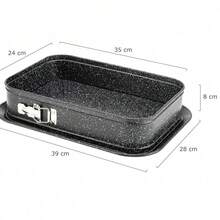 Square Non-Stick Cheesecake Mold, Removable Bottom, Non-Stick Coating, Detachable Design, Heat Resistant. Perfect For Making Mini Cakes, Sponge Cakes And Fruit Cakes. Ideal For Christmas, Halloween And Home Baking. - BLACK STONE MURMUR - View 12
