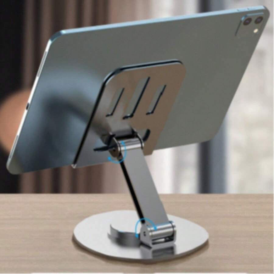 Metal Live Streaming Phone Stand 360° Rotating Adjustable Folding Slouchy Tablet Desktop Phone Holder - A - View 1