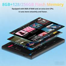 Qetupa 10.1-Inch Android Tablet With Case, Keyboard, Mouse, And Stylus, 8GB RAM + 128GB/256GB ROM (Supports 1TB Expansion), 1280x800 Touchscreen, 5MP Front Camera And 13MP Rear Camera, 6000mAh Battery (No SIM Card Support, Power Adapter Not Included) - Rose Gold - View 2