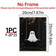 1/6pcs Vintage Ghost Halloween Gallery Wall Decor Set, Whimsical Autumn Halloween Decorations, Kids Room Wall Art Prints, Home Wall Decor Art - Multicolor - View 33