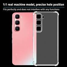 For Infinix Hot 70 Phone Case, Reinforced Corner Camera Protection, Transparent Shock-Absorbing Thin Flexible TPU Phone Case - Clear - View 6