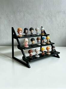 1pc 3 Tier Stepped Display Shelf, Desktop Step Display Rack For Cosmetics Jewelry Storage And Organizing, Wood Plastic Material, Modern Desktop Display Style, Stepped Tier Pattern, Jewelry Cosmetic Display Rack, For Home Bedroom Boutique Store Use - Multicolor - View 1