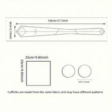 Men's Tie Set, Classic Fashion Tie With Cufflinks, Essential For Business And Party - Dark Grey - View 3