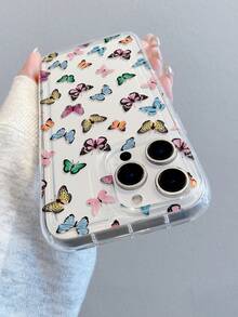 1pc Fashion Creative Full Screen Colorful Butterfly Pattern Phone Case, Suitable As Holiday Gift Compatible With Samsung Galaxy S25, S24, S23/A15, Apple XS/XS Max/XR/11/12/13/14/14 Plus/15/15 Plus/16/16 Plus/7/8 Plus/17/17 Pro And Other Models Protective Cover - Multicolor - View 4