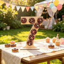 1pc - Wooden Number 0-10 Donut Display Stand, Home Donut Rack, Party Donut Display Stand, Birthday Party Donut Rack, Matching Age Numbers, Baby Shower Decoration, Home Decor, Room Decor, Wooden Food Tray - Digital Donut Board - View 6