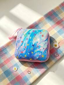 Shockproof Solid Color Material 1pc Square Wave Bluetooth Earphone Cable Portable Small Storage Bag Charger Power Bank Organizer Box Solid Color Anti Pressure Anti Drop Large Capacity Protective Case Compact Portable Travel Accessory Storage Women Gift Birthday - Multicolor - View 20