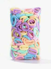 100/50PCS Colorful Small Hair Ties, Mini Polyester Seamless Hairbands Women's Hair Accessories - Multicolor - View 9