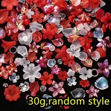 30克/包混合DIY珠子套装，包含花朵和叶子形状，适用于制作珠宝、钥匙扣、项链、手链和手工配件。 - 異形植物花 - 查看 12