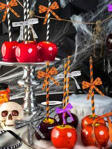 1/3/6 buah Pita Halloween, Pita Satin Hantu Panjang 9m Lebar 1cm Warna Hitam & Oranye, Motif Jaring Laba-laba Hantu Laba-laba, Pembungkus Kado, Perlengkapan Kerajinan Halloween, Dekorasi Pesta Hantu - Beraneka warna - View 7