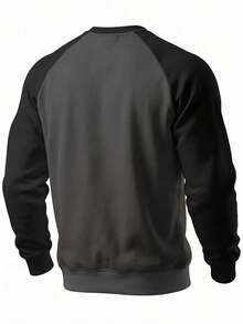GRDR 1pc Men's Casual Long Sleeve Crew Neck Pullover Sweatshirt | Fashionable & | Show Your Style - Dark Grey - View 6