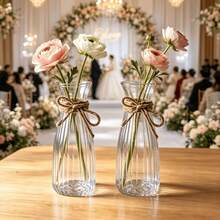 5/10pcs Shatterproof Transparent Plastic Cylinder Vases, Thick Bohemian Style Party Decor Suitable For Various Festivals, Weddings, Birthdays, Home Decor, Centerpieces For Floral Arrangements And Minimalist Dining Table Decorations - B - View 6