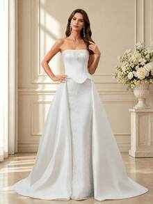 HEARBOBO Bohemian Style Elegant Sleeveless Mermaid White Lace Wedding Dresses For Bride White - White - View 7