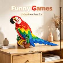 This 3580-Piece Building Block Parrot Is Adorable And Cute, Making It A Perfect Gift And An Excellent Choice For Couples And Parents. The Assembly Difficulty Is Relatively High. It's A Perfect Gift For Christmas, Halloween, And The Back-To-School Season. - Multicolor - View 7