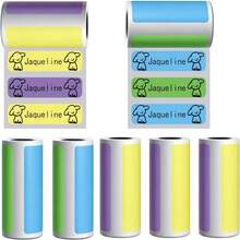 4-Color Direct Thermal Self-Adhesive Labels, 50*15mm, Strong Adhesive, Ink-Free Printing Stickers, 5 Rolls For Home Storage, Office Classification, Gift Tag Marking - View 1