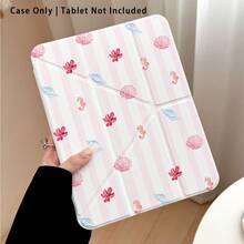 Shell, Conch, Flower Pattern Painted Effect Tablet Protective Case With Stand, Compatible With Honor 8/9/10/X8/X8A/X9/X8Pro/X9Pro/ MatePad SE 11 Inch/MatePad 11 Inch/11.5 Inch/MatePad Pro And More, Apple 10th/11th Gen 2025 (A16), Galaxy Tab A7/A9 And Other Popular Models - Multicolor - View 1