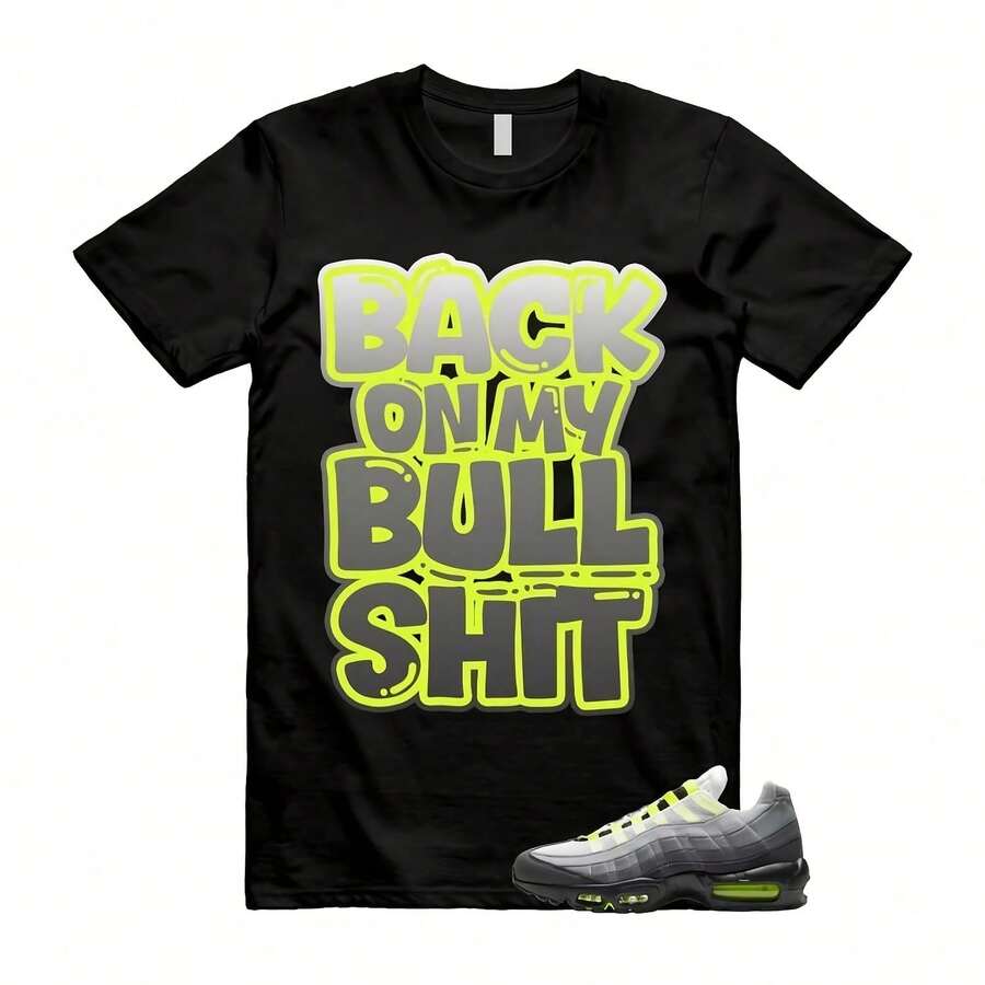95 Big Bubble Neon Yellow Black Cool Grey 2026 OG T Shirt Match BULL - 黑色 - 查看 1