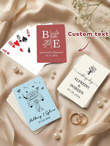 Custom Wedding Guest Book Playing Cards,Customize Text,Personalized Poker Deck For Guests To Sign,Bride Groom Gift,Custom Wedding Guest Book Alternative, Blank Playing Cards, Wedding Signing Book Card Deck, Personalized Wedding Gift - Multicolor - View 2