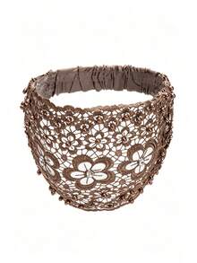 Handgefertigtes Haarband mit Cut Out Pflaumenblüten-Design, Vintage-Braun-Finish, atmungsaktives Spitzen-Haaraccessoire, geeignet für modische Frauen, perfekt für Date-Night und Event-Styling, eleganter Boho-Stil - A - Übersicht 17