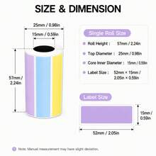 4-Color Direct Thermal Self-Adhesive Labels, 50*15mm, Strong Adhesive, Ink-Free Printing Stickers, 5 Rolls For Home Storage, Office Classification, Gift Tag Marking - View 3