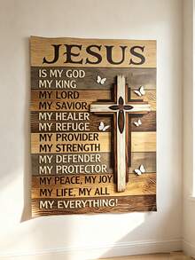1pc Vintage "Jesus Is My Everything" Print Wall Art Decor, Suitable For Bedroom, Living Room, Kitchen, Office, Dorm And Home Decoration, Creative Gift For Collectors And Decor Enthusiasts - Multicolor - View 13