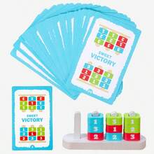 1 Set Kids Number & Color Matching Battle Game Wooden Layered Challenge Board Early Education Logic Thinking Desktop Educational Toy - Multicolor - View 6