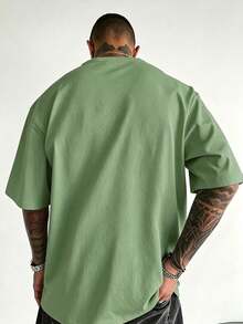 Lightweight Breeze Tee, Oversized Quick Dry Pure Cotton, Daily Work Casual Top For Men - 淺綠色1 - 查看 3