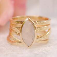 Wide Multi-Layer Hollow Eye-Shaped Women's Ring, Lazy Minimalist Style, Suitable For Daily Wear, Dating, Photography, Eye-Catching Finger Ring - Gold - View 2