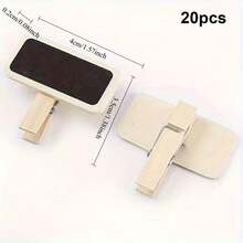 10/20 cái kẹp bảng đen mini bằng gỗ, bảng đá ghi thông điệp, kẹp nhãn ghi chú hình chữ nhật, thẻ hiển thị giá thương hiệu, giá đỡ số bàn, trang trí bàn đám cưới, quán cà phê - Kẹp bảng đen - Xem 7