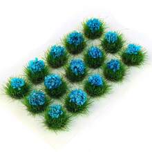 15 Peças Mini Tufos de Grama Estática com Aglomerados de Flores Coloridas, Kit de Modelo de Cenário Floral em Miniatura, Acessórios de Paisagem DIY para Modelos Militares de Wargaming, Layouts de Ferrovias de Trem, Jardins de Fadas de Casa de Bonecas, Decoração de Artesanato de Micro Paisagem - Multicolorido - Visão 13