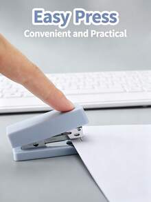 1件裝手動訂書機套組，馬卡龍色，[1台訂書機 + 1盒訂書針]，辦公用品學生手持加厚省力小訂書機，多功能裝訂機，耐用學生訂書機，適用辦公室與學校，辦公裝訂工具 - 訂書機 - 查看 4