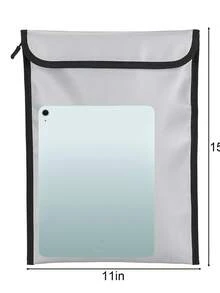 1 PC Faraday Bag Fireproof Waterproof Document Bag RFID Blocker Bag For Phone Passport Credit Card, Anti-Theft Pouch - 灰色 - 查看 8
