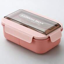 1 buah Kotak Bekal Dewasa, Wadah Makanan dengan 3 Kompartemen, Wadah Makanan Bekal dengan Peralatan Makan, Aman untuk Microwave dan Mesin Pencuci Piring - MultiWarna - View 4