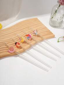 5件組趣味蝸牛、瓢蟲、蜜蜂與蜻蜓裝飾可重複使用可彎曲吸管,適用於咖啡廳與婚禮餐桌裝飾的所有冷熱飲,適合所有季節場合的百搭禮物 - 查看 5