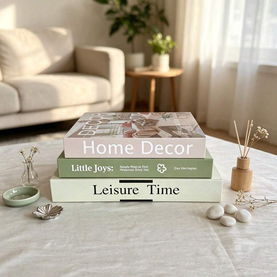 2/3Pcs Minimalist Indoor Decor Magazine Fake Book Model, Cozy Desktop Display Ornament, English Simulation Book