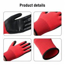 12 Pairs Crinkle Latex Coated Work Gloves, Red Large Unisex, Anti-Slip Wear-Resistant Breathable, For Warehouse Gardening Assembly Landscaping - Latex Coated Gloves - View 9