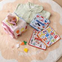 Infant & Toddler Farm Theme Fabric Block Toy, Baby Tissue Pull Game Toy, Soft Building Blocks Early Education Alphabet & Number Recognition, Transportation & Animal Recognition, Cloth Book Set - Multicolor - View 7