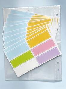 10pcs A5 6-Hole Transparent PP Inner Pages + 10pcs Colorful Stickers ...