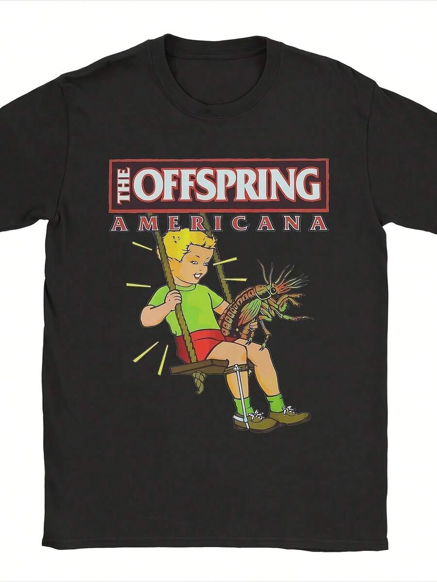 The Offspring Music T Shirts For Wo Novelty T-Shirts O Neck Tee Shirt Short Sve Clothes New Arrival - 黑色 - 查看 1