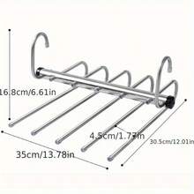 1pc Stainless Steel 6-Layer Magic Pants Hanger - With Anti-Slip Strips, Reinforced Thick Heavy-Duty Multi-Layer Pants Rack With No-Mark Magic Clips, Space-Saving Closet Organizer, Suitable For Rod/Ceiling, Adjustable Pole, Fit For Home/Office/Hotel - View 6