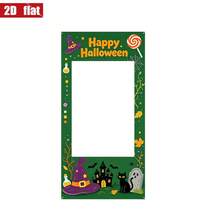 Banner Datar 2D, 1 buah Banner Bingkai Foto Selfie Halloween Vertikal, Tulisan Selamat Halloween, Topi Penyihir, Kastil, Hantu, Cocok untuk Dekorasi Teras, Acara Bertema Kafe - A - View 6