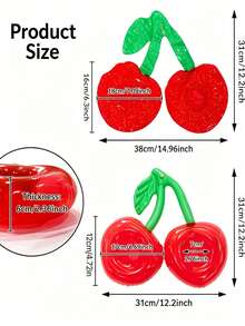 Cherry Shaped Inflatable Cup Holder PVC Floating Creative Beverage Cup Holder Design Suitable For Pool Party, Water Activities, Beach Party And Outdoor Activities Suitable For Beverages And Packaged Drinks Lightweight Inflatable Fun Decoration - Multicolor - View 2